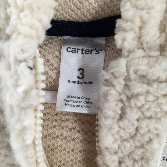 Carter’s tan Teddy bear hooded coat - Picture 6 of 8